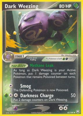 Dark Weezing card from EX Team Rocket Returns