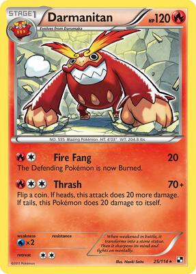 Darmanitan card from Black and White