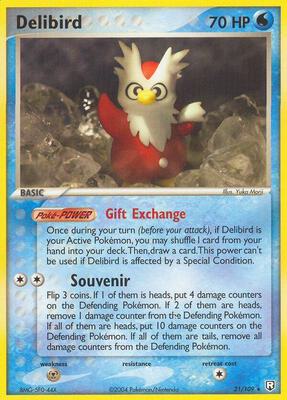 Delibird card from EX Team Rocket Returns