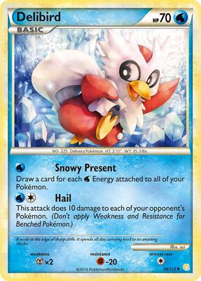 Delibird card from HeartGold SoulSilver
