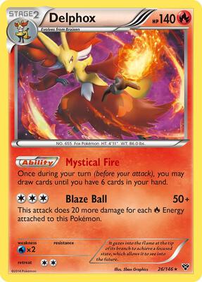 Delphox card from XY Base Set