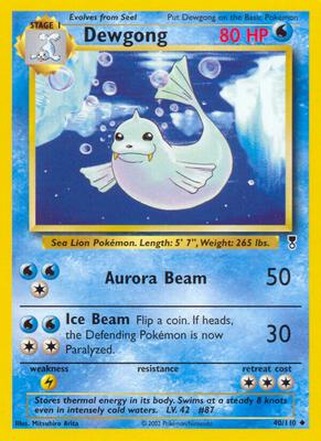 Dewgong card from Legendary Collection