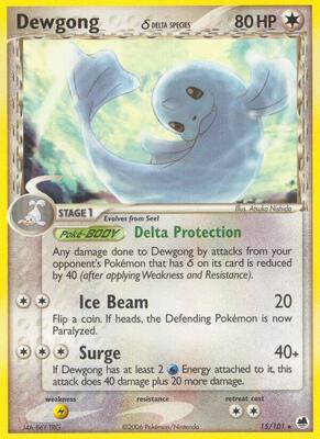 Dewgong (Delta Species) card from EX Dragon Frontiers