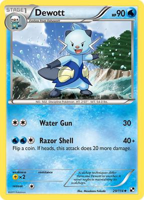 Dewott (29) card from Black and White
