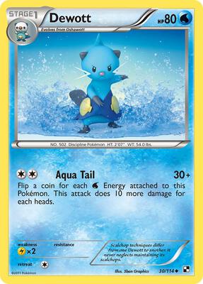Dewott (30) card from Black and White