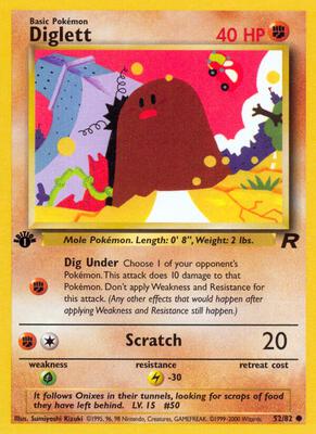 Diglett card from Team Rocket