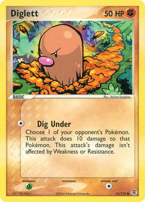 Diglett card from EX FireRed & LeafGreen