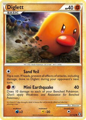 Diglett card from Triumphant