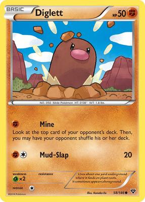 Diglett card from XY Base Set