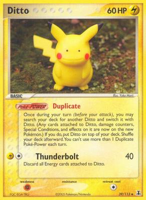Ditto - 039/113 (Pikachu) card from EX Delta Species