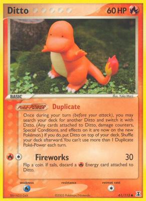 Ditto - 61/113 (Charmander) card from EX Delta Species