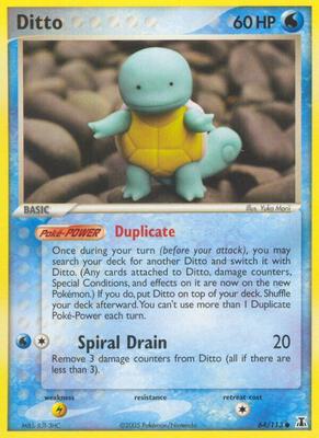 Ditto - 64/113 (Squirtle) card from EX Delta Species