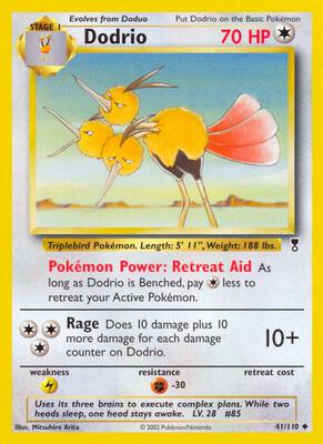 Dodrio card from Legendary Collection