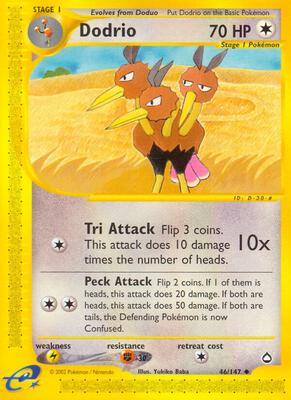 Dodrio card from Aquapolis
