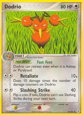 Dodrio card from EX Hidden Legends