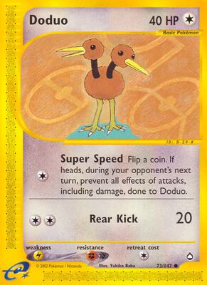 Doduo card from Aquapolis