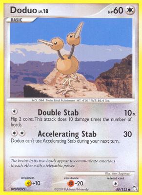 Doduo card from Mysterious Treasures