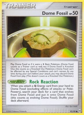 Dome Fossil card from Arceus