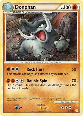 Donphan card from HeartGold SoulSilver