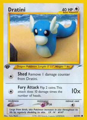 Dratini card from Neo Destiny