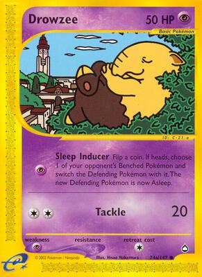Drowzee (74a) card from Aquapolis