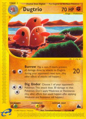 Dugtrio card from Skyridge