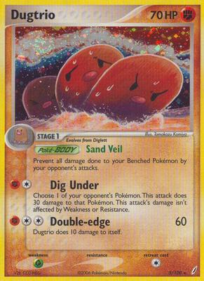 Dugtrio card from EX Crystal Guardians