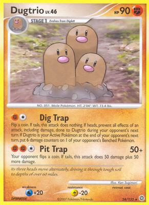 Dugtrio card from Secret Wonders