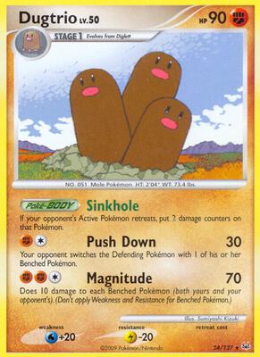 Dugtrio card from Platinum
