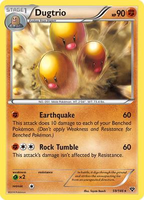 Dugtrio card from XY Base Set