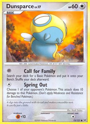 Dunsparce card from Platinum