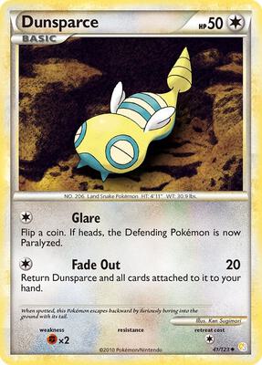 Dunsparce card from HeartGold SoulSilver