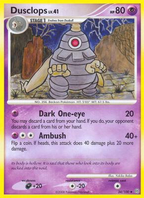 Dusclops (34) card from Stormfront