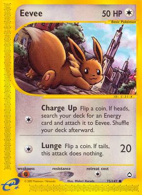 Eevee card from Aquapolis