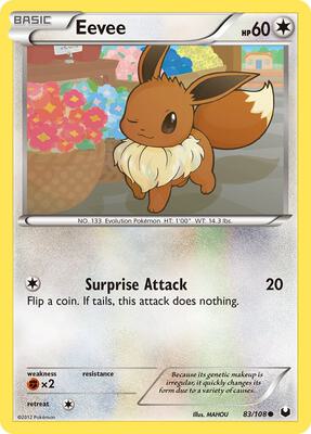 Eevee (83) card from Dark Explorers