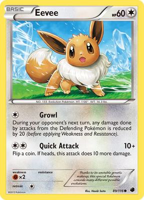 Eevee (89) card from Plasma Freeze
