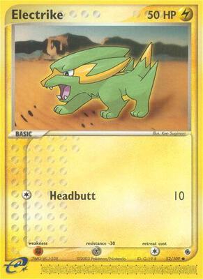 Electrike - 52/109 card from EX Ruby and Sapphire