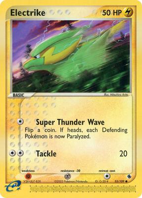 Electrike - 53/109 card from EX Ruby and Sapphire