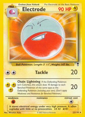 Electrode card from Legendary Collection
