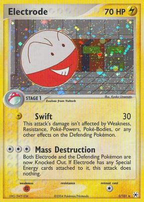 Electrode card from EX Hidden Legends