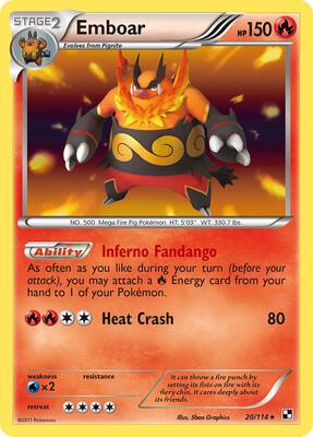 Emboar (20) card from Black and White