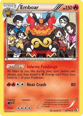 Emboar card from Legendary Treasures