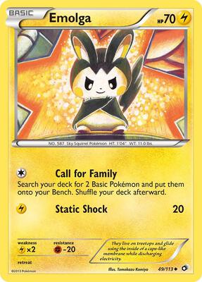 Emolga card from Legendary Treasures