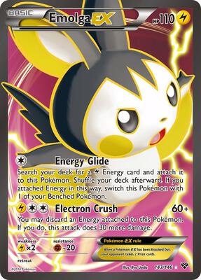 Emolga EX (143 Full Art) card from XY Base Set