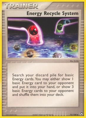 Energy Recycle System card from EX Power Keepers