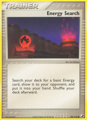 Energy Search card from EX Unseen Forces