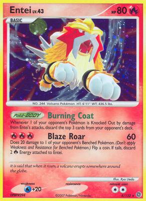 Entei card from Secret Wonders