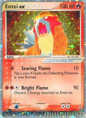Entei ex card from EX Team Magma vs Team Aqua