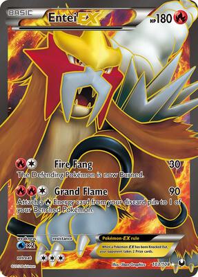 Entei EX (103 Full Art) card from Dark Explorers