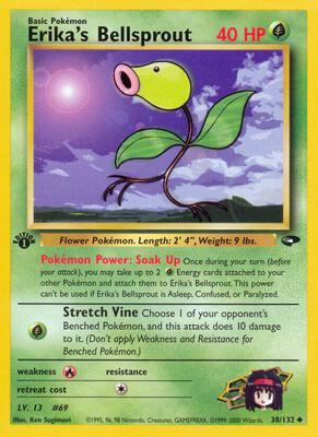 Erika's Bellsprout card from Gym Challenge
